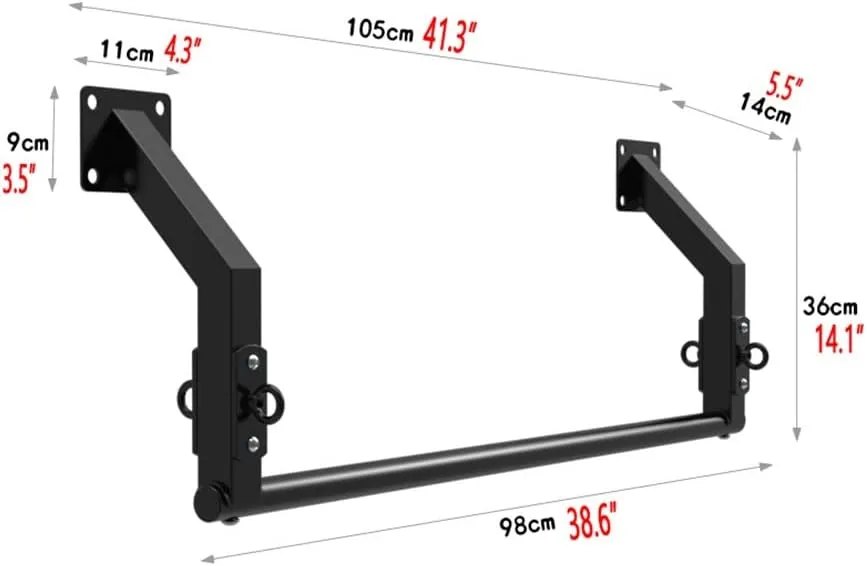 Bar,Sports Training Fitness taut interference eggshell direct notably Equipment For Men And Women,Load 300kg (Size: 98CM) Wall Mounted Pull Up Bar,Beam/Door Steel Heavy Duty Exercise 