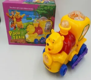 Battery Operated Big Bear Pooh Train With Beautiful Lighting Music Effect Toy For Kids - Multicolor