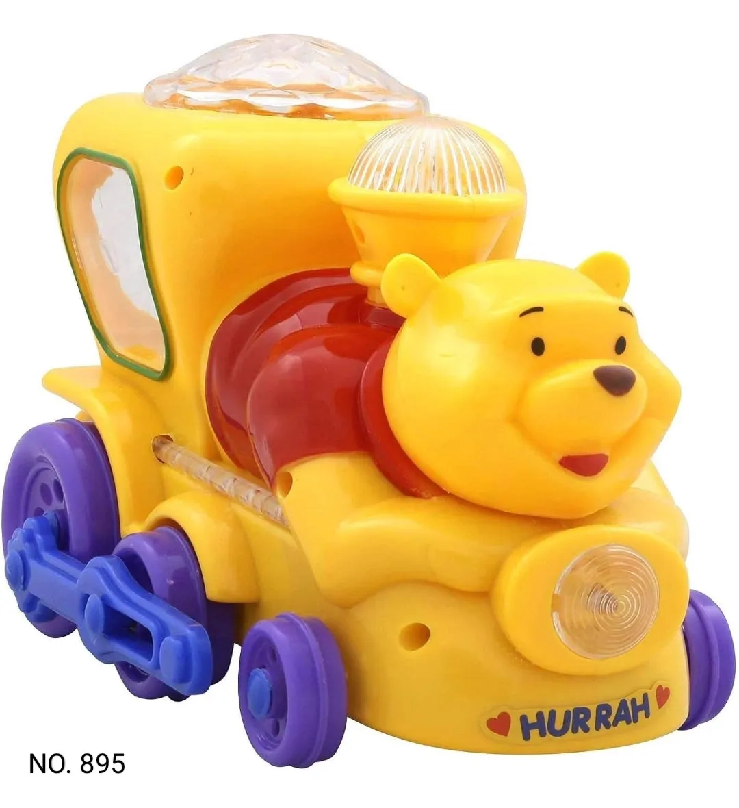 Battery Operated Big Bear Pooh Train With Beautiful Lighting Music Effect Toy For Kids - Multicolor