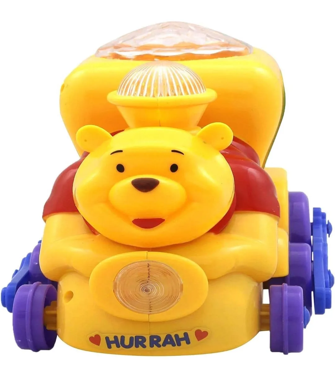 Battery Operated Big Bear Pooh Train With Beautiful Lighting Music Effect Toy For Kids - Multicolor