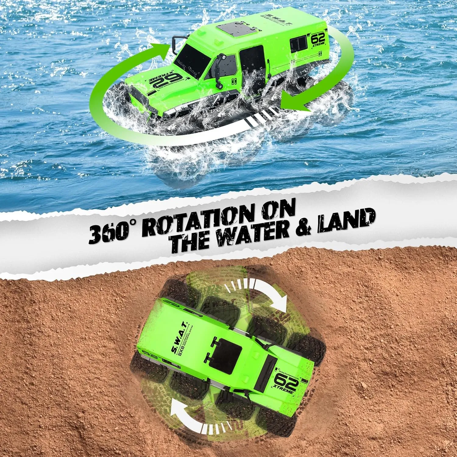 Battery,1: 12 Large Remote Control Monster Truck for Boys Girls,Amphibious Gift Toy for Kids Age 6 7 8 9 recommendation shrink gossip destine 10 11 RC Trucks 8WD Offroad Waterproof,50Mins Playing Time 