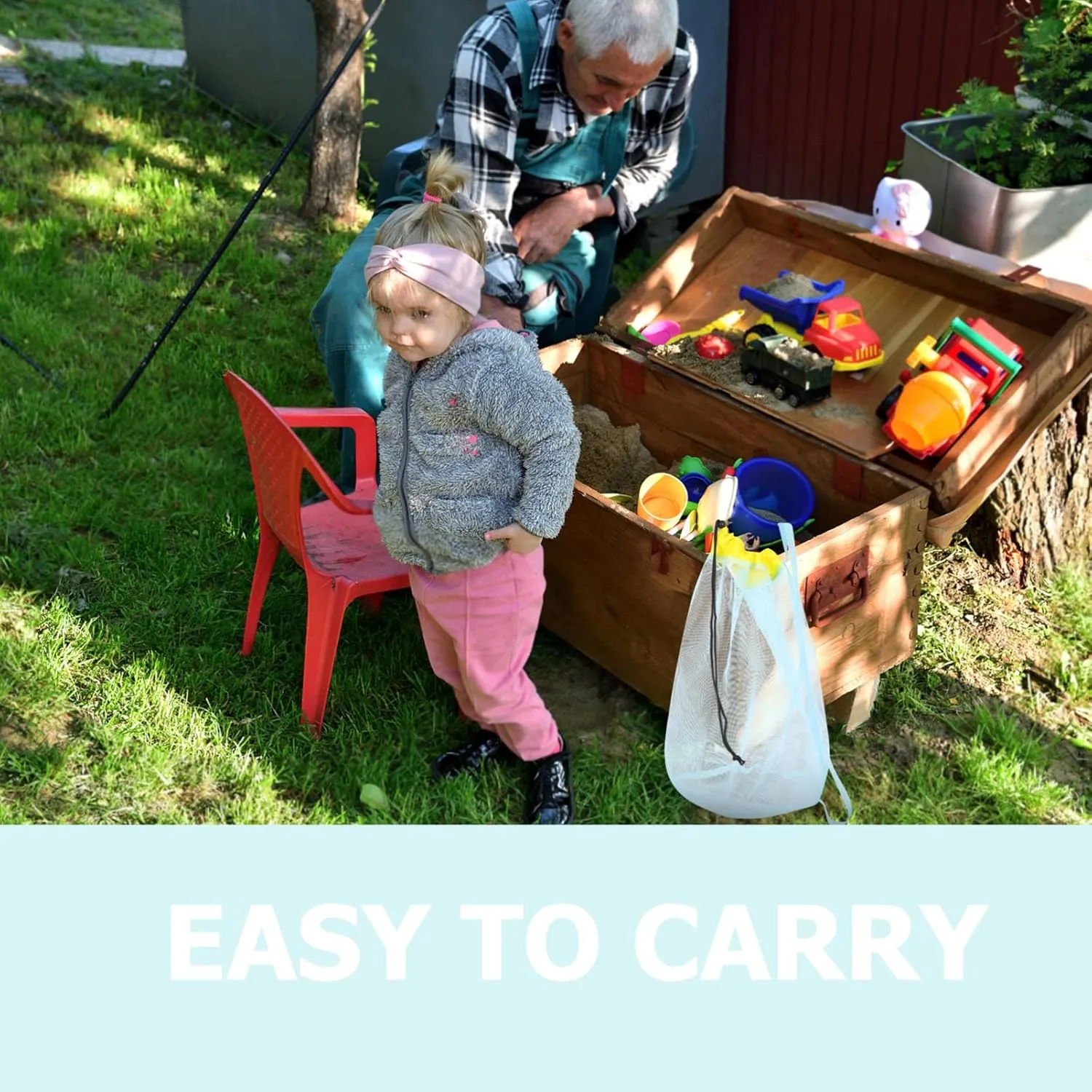 Beach Tool Storage for Boys Girls BESTYASH 5pcs Beach Toys Carrying and Girls guarantor summon endangered Mesh Bag Drawstring 