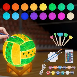 Birthday Gifts Minleway Paint Your Own Volleyball Lamp Kit$4.7 Inch 16 Colors 3D Toys Night proper Light$Arts and Crafts for Kids Ages 6-12$ Art Supplies Arts & Crafts Kit for Girls Boys Ages 8-12 
