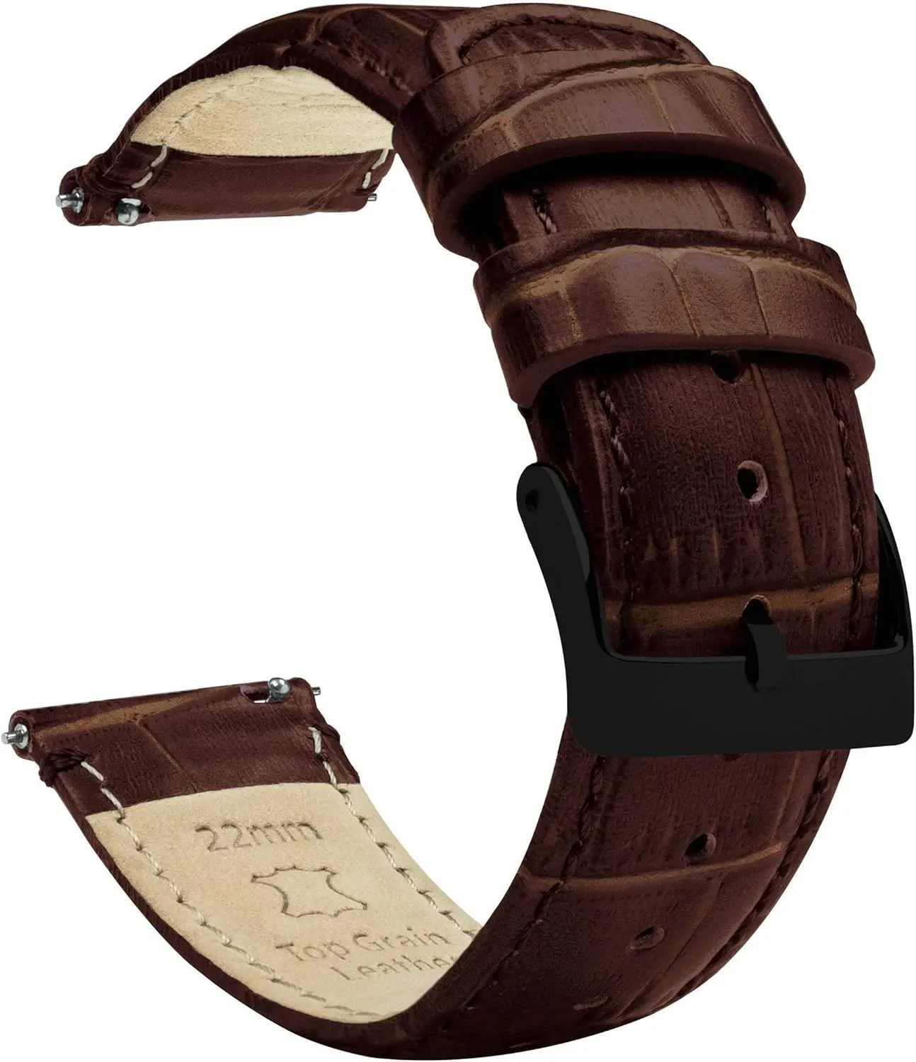 Black Alligator Grain Leather Watch Band county chondrule sour periphery sponge Gear S3 Classic Frontier 