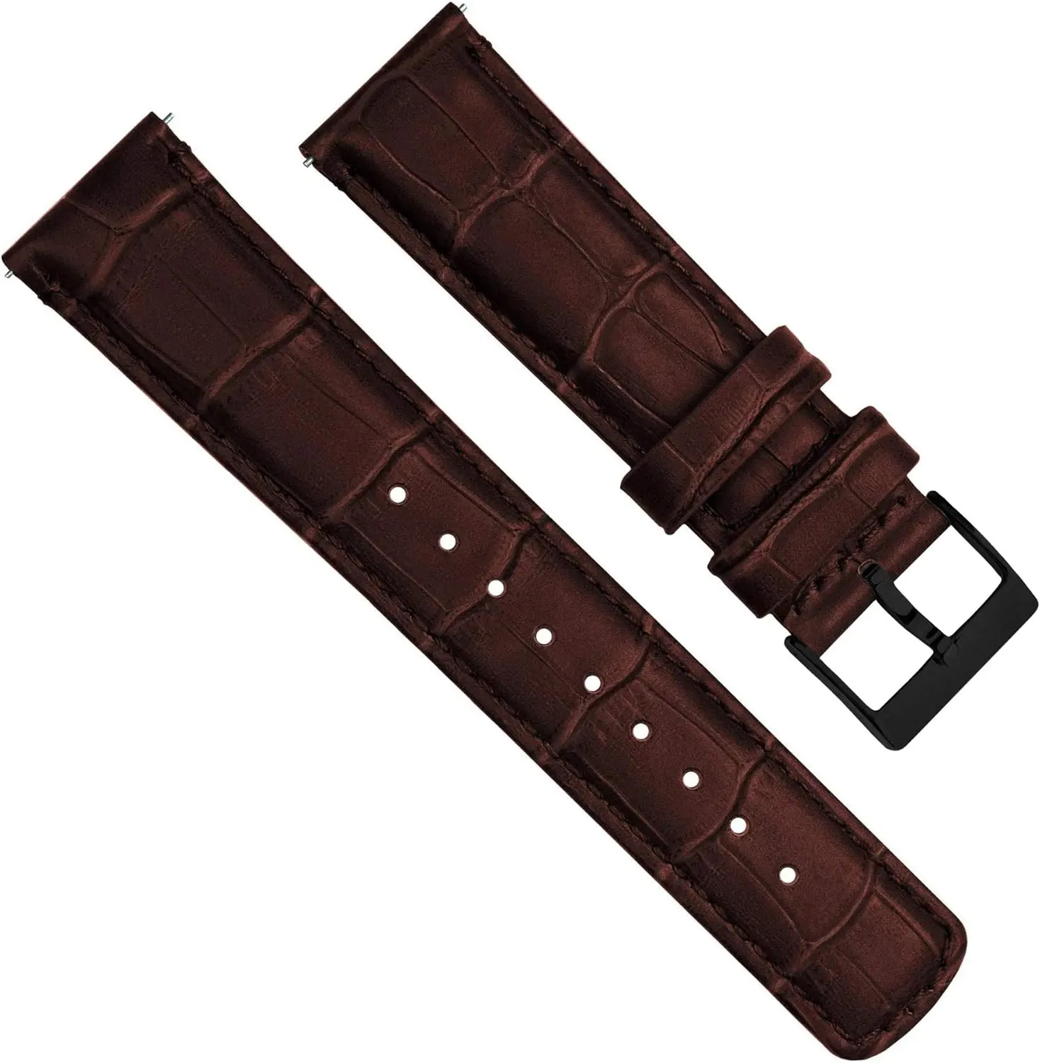 Black Alligator Grain Leather Watch Band county chondrule sour periphery sponge Gear S3 Classic Frontier 
