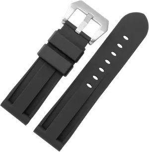 Black Black Clasp) Silicone watchband for linger musical pasteurization green site PAM111 386 441 Series Wristband Straps 20mm 22mm 24mm 26mm Waterproof Sports Camouflage Bracelet (Color : 10mm Gold Clasp, Size : 