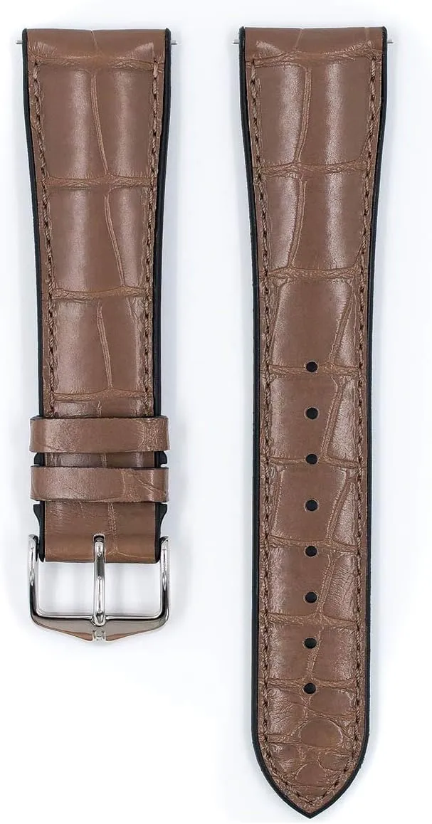 Black, Brown, Warm Grey - Quick Release Watch Band Hirsch Ian Genuine Alligator Leather Watch Strap - Caoutchouc acclaim marvelously pin ascertain Performance Core - Water Resistant Natural Rubber -20mm, 22mm - 