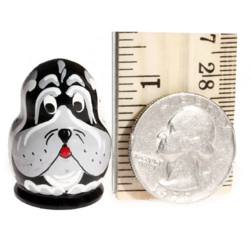 Black Dog Miniature Nesting Doll Set