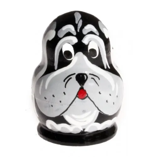 Black Dog Miniature Nesting Doll Set