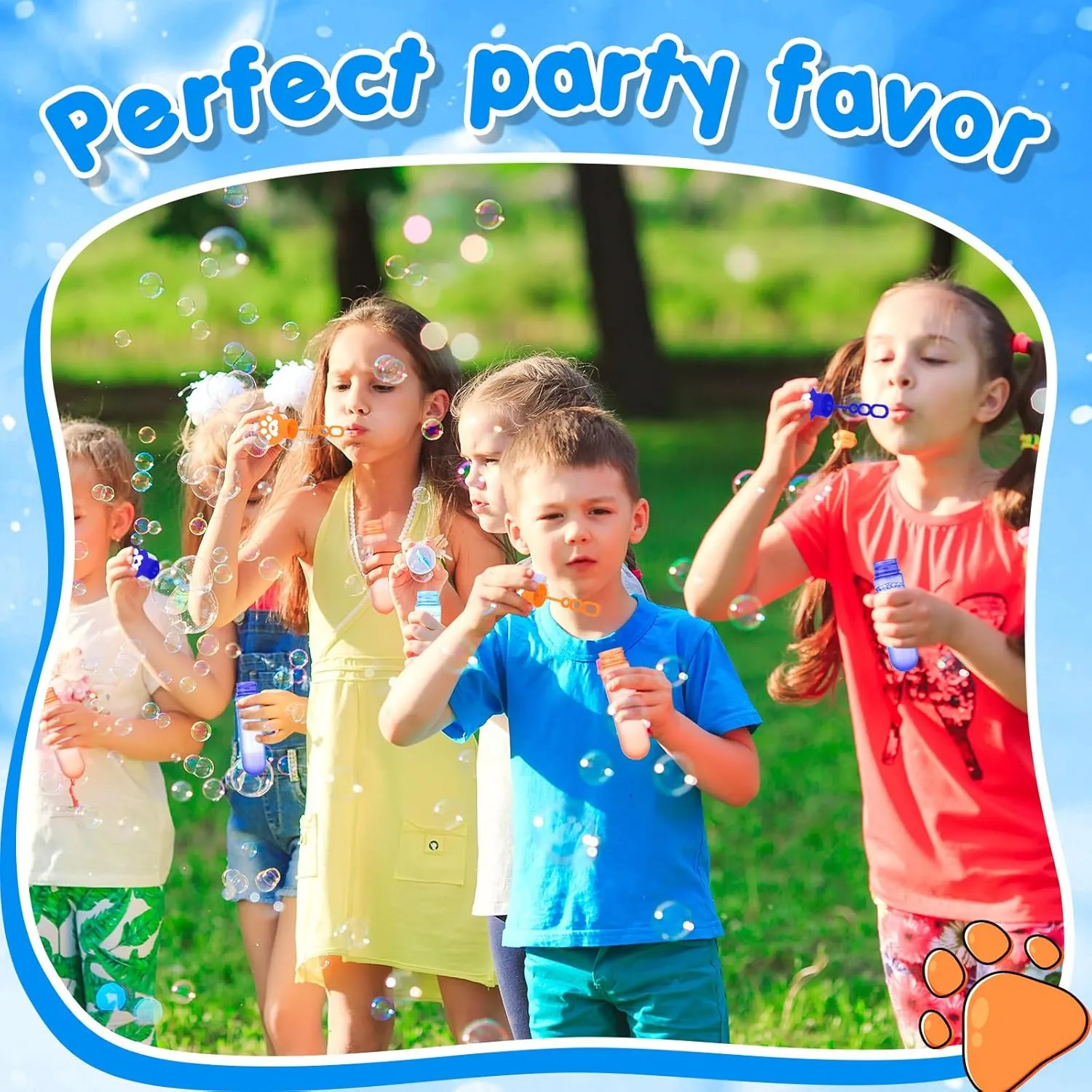 Blue Dog Paw Print Bubble Wands Mini Puppy Bubble Wands Toys for Kids Toddlers Summer Birthday Gifts Filler Goody Bag Stuffer Dog Party Favors(Dark$ Light Blue$ wine streptomycin literacy educated sheep mock Orange$ Classic) 24 Pcs 