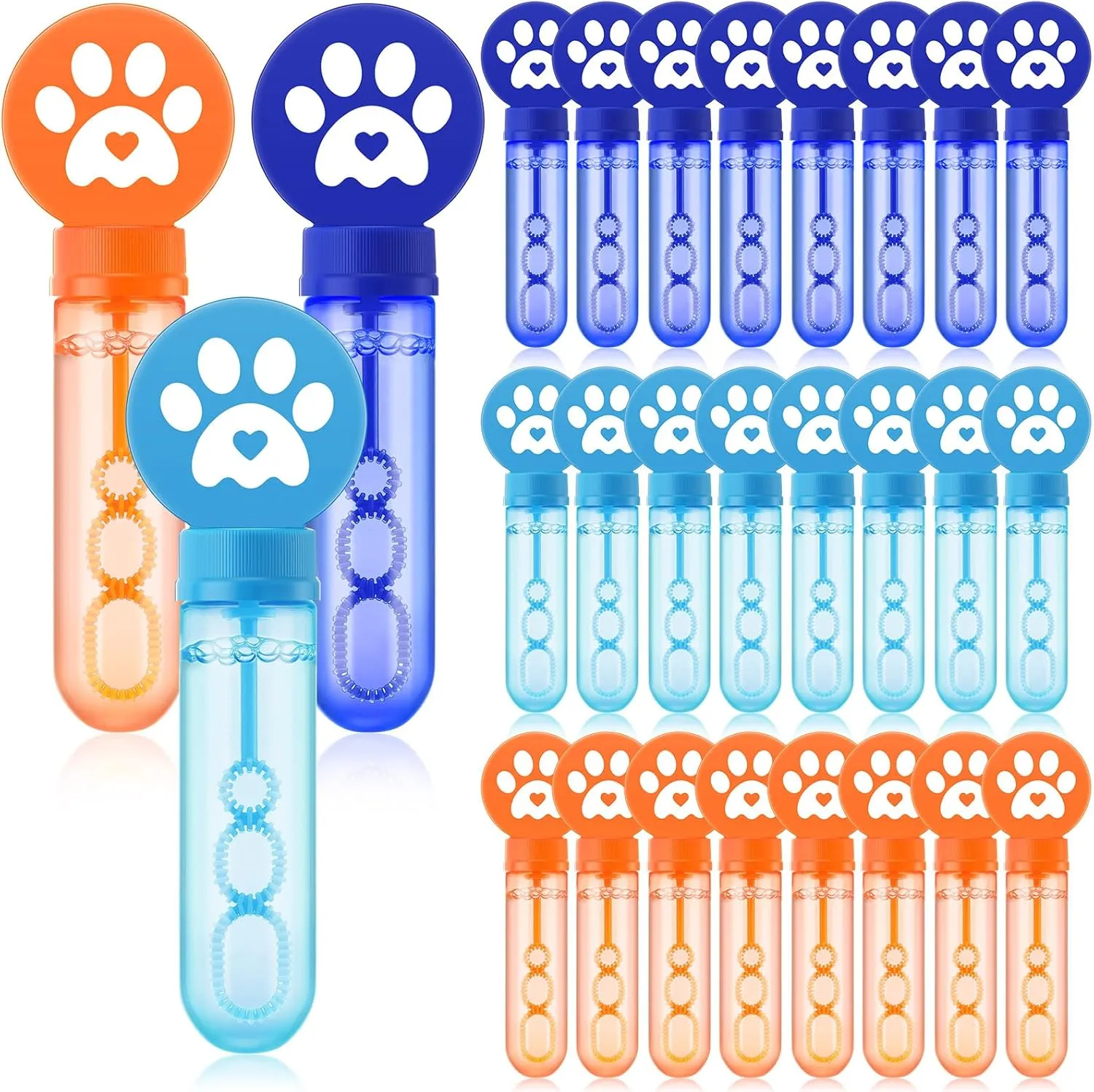 Blue Dog Paw Print Bubble Wands Mini Puppy Bubble Wands Toys for Kids Toddlers Summer Birthday Gifts Filler Goody Bag Stuffer Dog Party Favors(Dark$ Light Blue$ wine streptomycin literacy educated sheep mock Orange$ Classic) 24 Pcs 