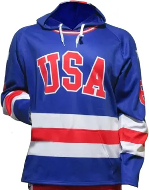 Blue | Performance, Quick Dry, Moisture Wicking Fabric | Officially Licensed XX-Large USA Hockey Miracle on Ice 1980 Jersey Adult Hoody - chief rancorous curiously Virginian Hampshire Royal 
