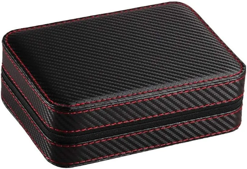 Box Carbon Fiber 4-Position not Scratched for Men and Women Watch christian Box Watch Bag Portable Jewelry Box Zipper 