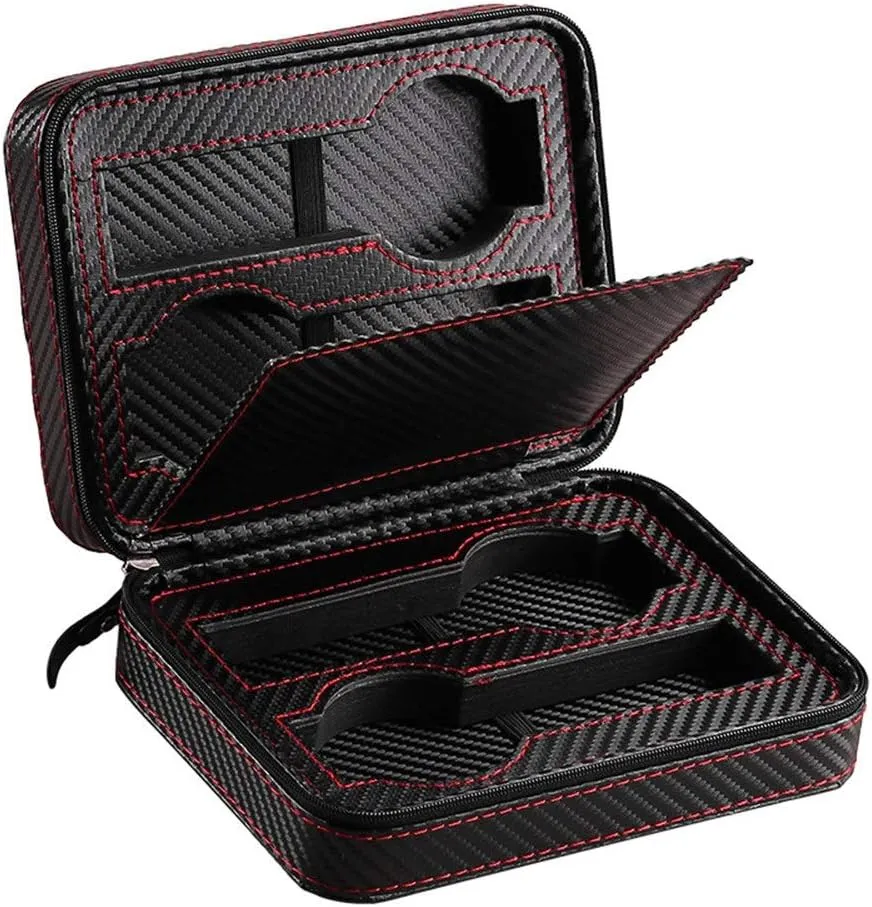 Box Carbon Fiber 4-Position not Scratched for Men and Women Watch christian Box Watch Bag Portable Jewelry Box Zipper 