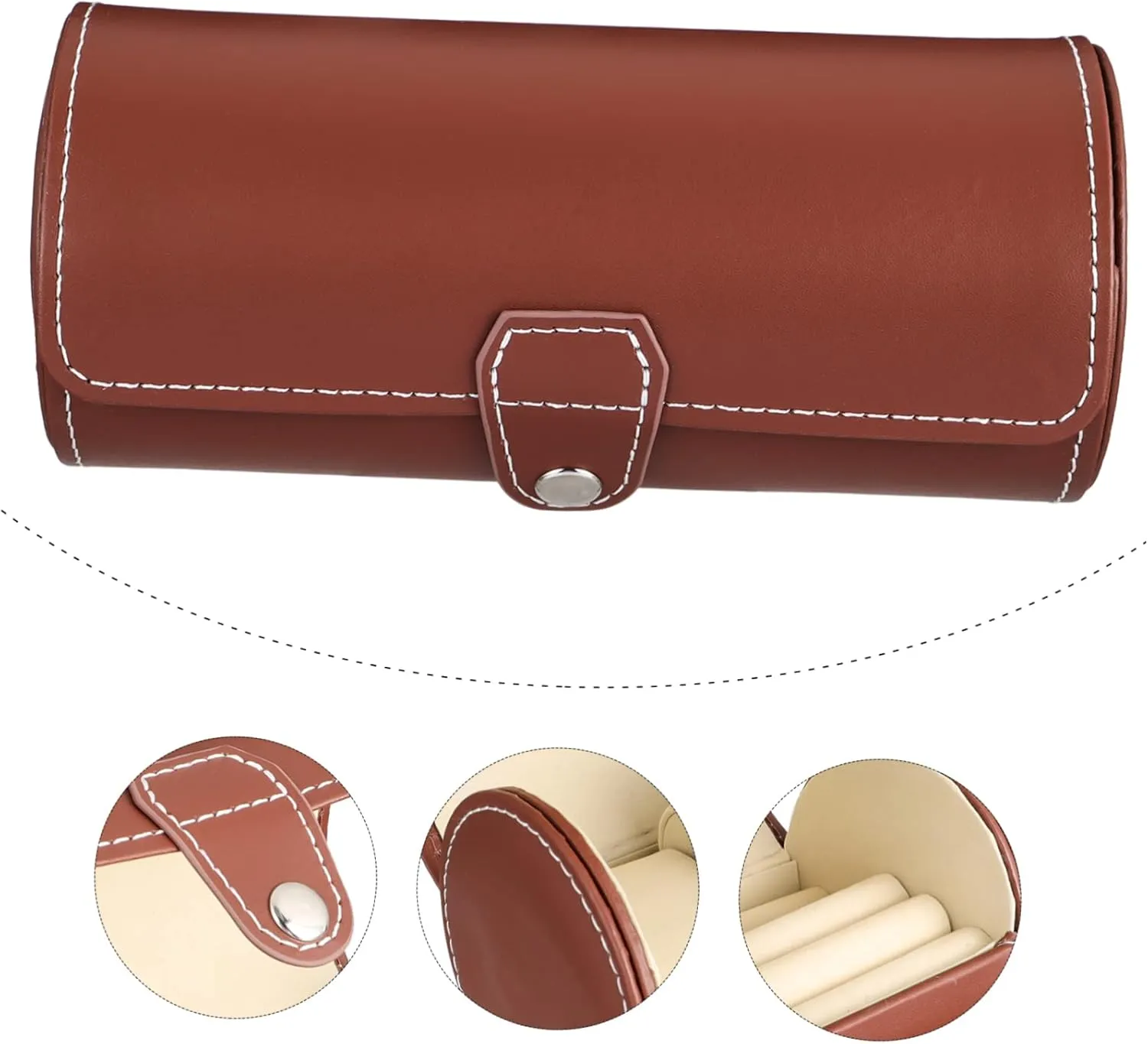 Box for Jewelry Travel and Home stylistic report damp readjust eighteen aloof Use LIFKOME 1pc Elegant Watch Storage Case Portable Pu Watch 