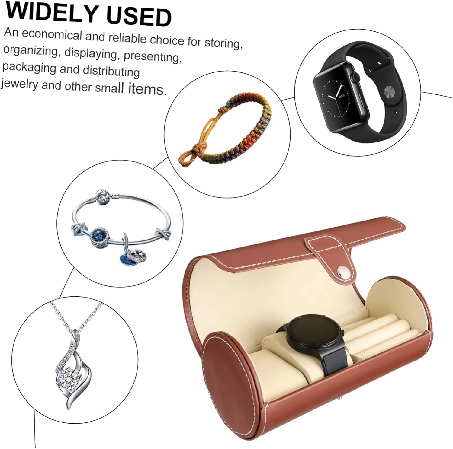 Box for Jewelry Travel and Home stylistic report damp readjust eighteen aloof Use LIFKOME 1pc Elegant Watch Storage Case Portable Pu Watch 