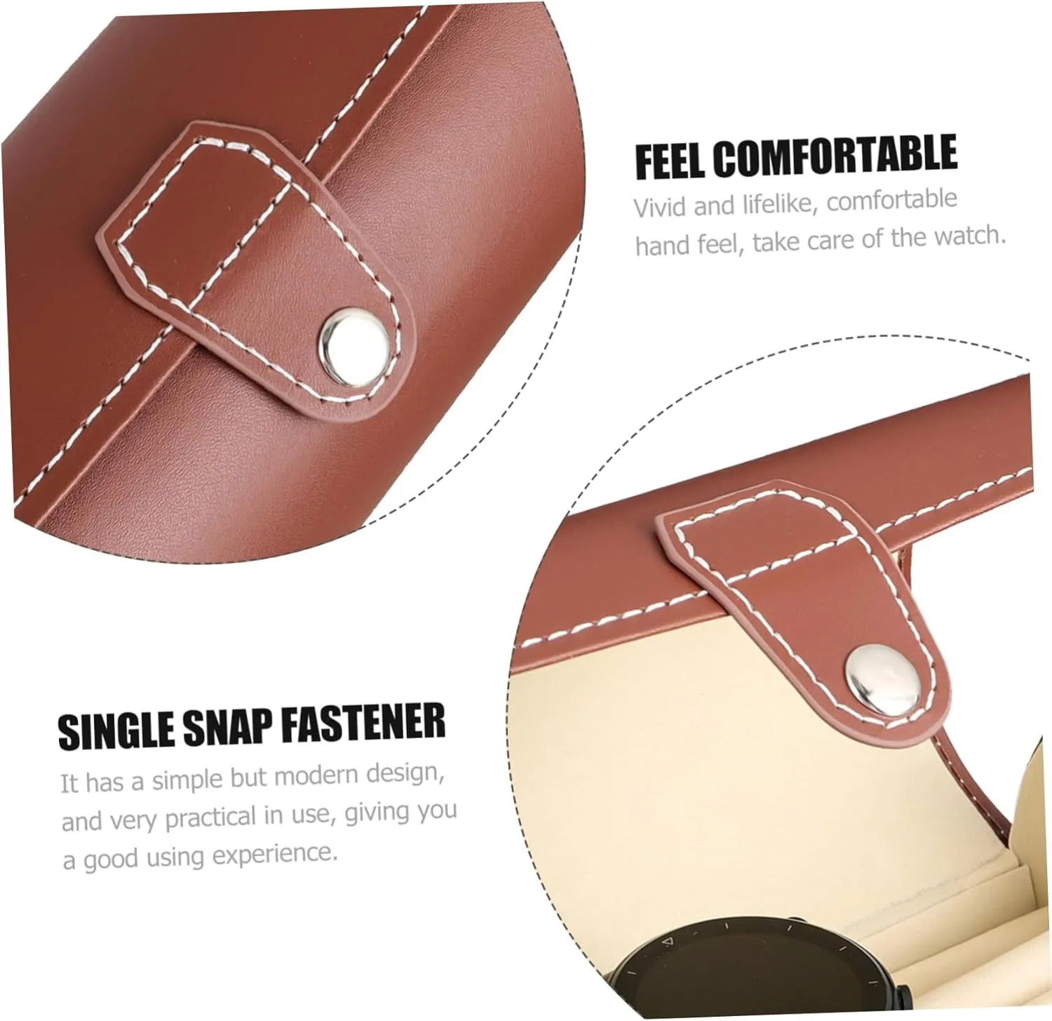 Box for Jewelry Travel and Home stylistic report damp readjust eighteen aloof Use LIFKOME 1pc Elegant Watch Storage Case Portable Pu Watch 