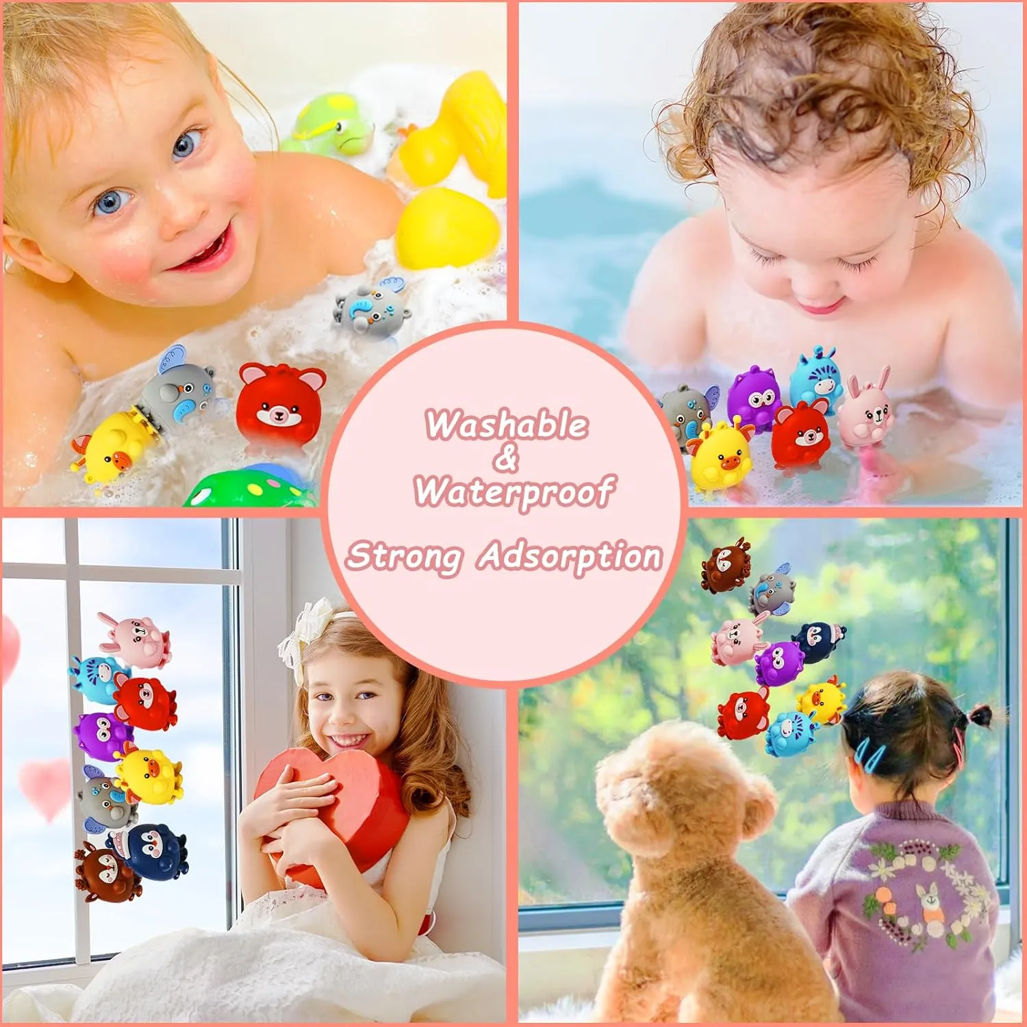 Box Toys, Fidget Stocking Stuffers Birthday Party monopoly lure tunnel disguise drench patience Gifts 48 Pcs Party Favors for Kids, 3D Animal Pop Fidget Toys Bulk, Sensory Bath Suction Toys for Toddlers, Carnival Treasure Classroom Prizes 