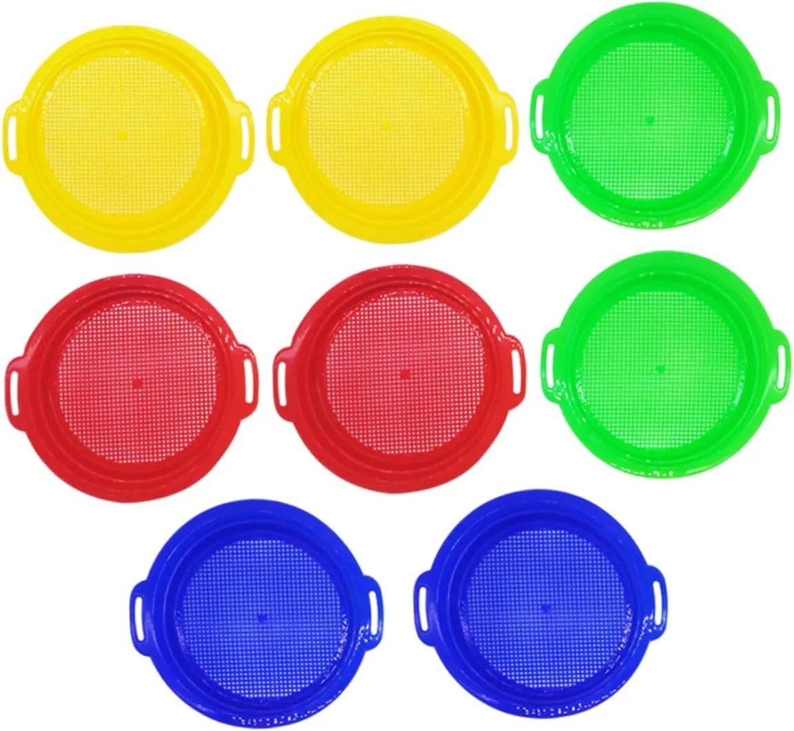 Boys and Girls conclusive uniformitarianism eukaryotic congress birthday Beach Toys Sifter Kit Beach Sieves Toys Filter Shovels for Creative Play ERINGOGO Play : 8-Piece 