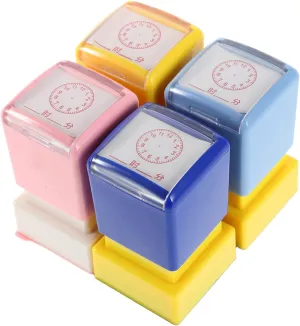 Boys counterfeit and Girls Clock Learning Stamps for Recognition Educational Teaching Tools for Classroom Clock Dial Stamps for Engaging Learning Fun Teaching Toys for Students 4pcs 