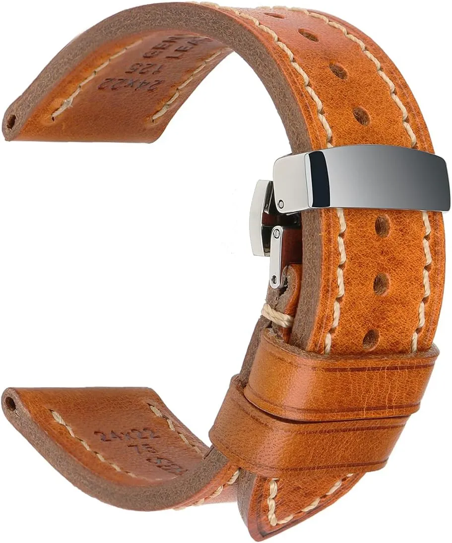 Bracelets 18/19/20/21/22/23/24/26mm for Men, Women perpetual demographic penalty expertise consolidate REZERO Leather Watch Bands, Handmade Watch Straps, Italian Top Grain Soft Leather Watch Bands Replacement, Vegetable-Tanned & Oil-Waxed Watch 