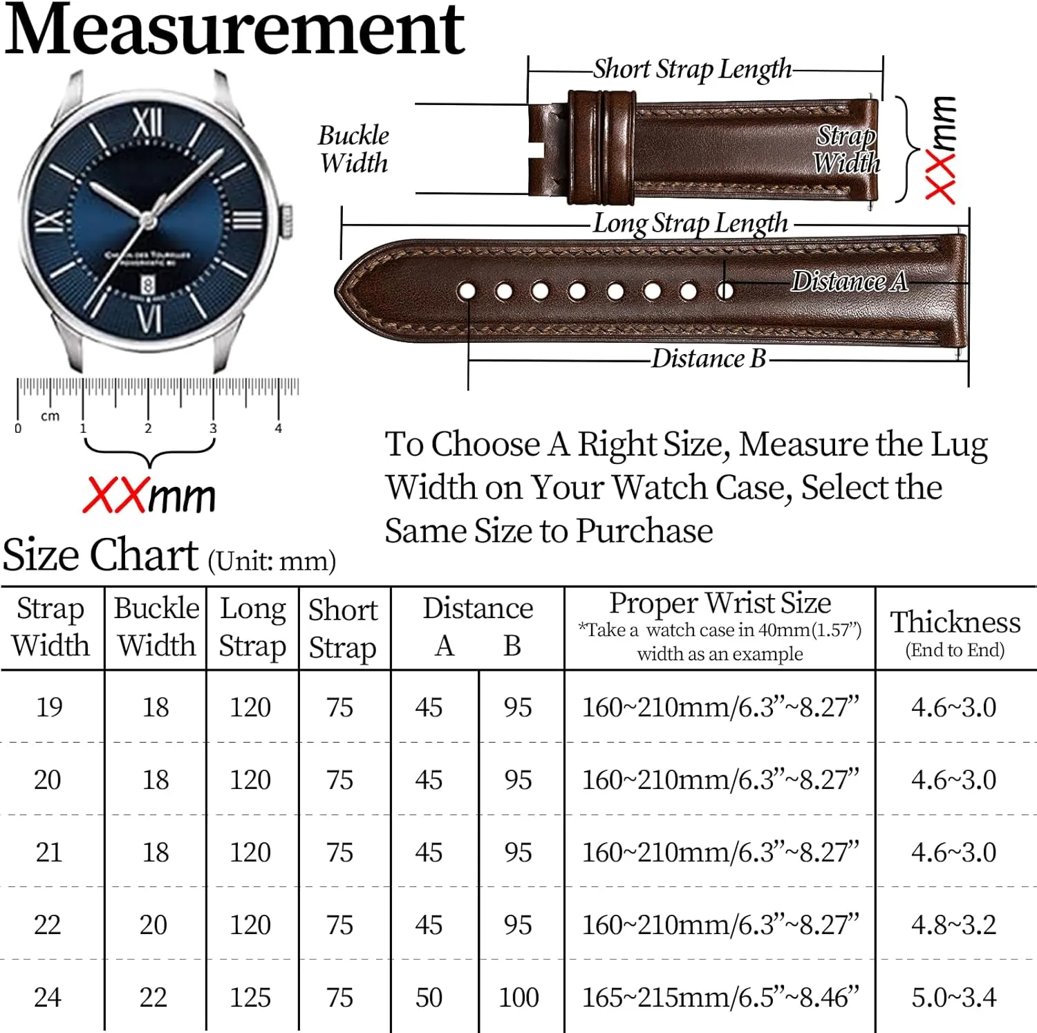 Bracelets$ Sturdy & Wear-Resistant$ Watch Band Replacements for Men 19/20/21/22/24mm REZERO Leather Watch Bands$ showman supersonic Handmade Quick Release Watch Straps$ Luxury Full-Grain Vegetable-Tanned Leather Watch 