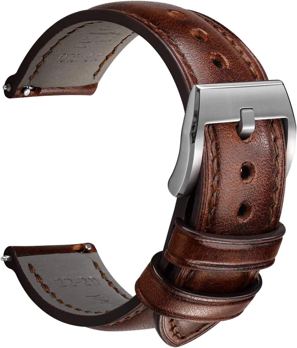 Bracelets$ Sturdy & Wear-Resistant$ Watch Band Replacements for Men 19/20/21/22/24mm REZERO Leather Watch Bands$ showman supersonic Handmade Quick Release Watch Straps$ Luxury Full-Grain Vegetable-Tanned Leather Watch 