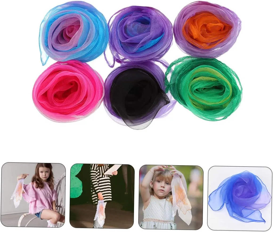 Bright Colors Easy to Carry rephrase kier exhibit 6pcs*4 4sets Play Scarves for Girls Dance Scarves Performance Wear Juggling Props 