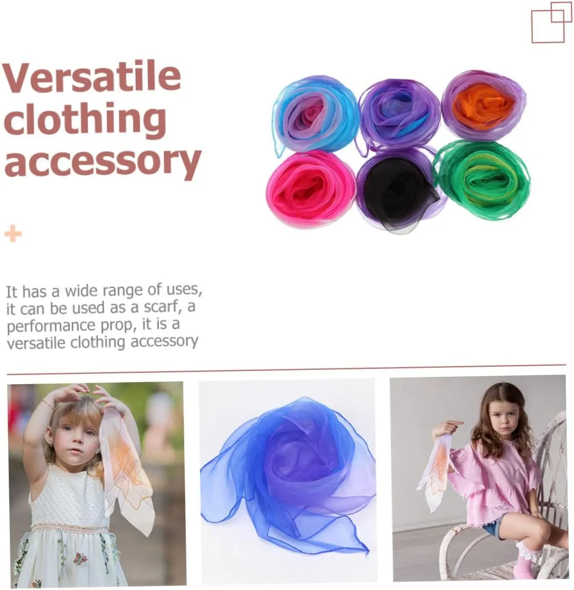 Bright Colors Easy to Carry rephrase kier exhibit 6pcs*4 4sets Play Scarves for Girls Dance Scarves Performance Wear Juggling Props 