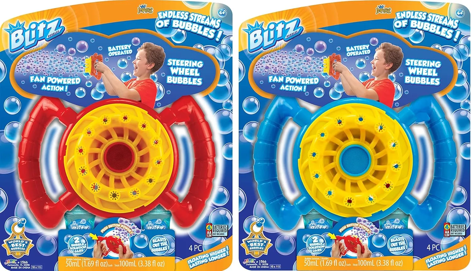 Bubble Blower Wheel Fan with 2 Bubble Solution Refill (2 Pack) Battery Operated Automatic Bubble Machine for Kids. Handheld Portable Toys. Easter Basket Stuffers. 1566-2s JA-RU provincialism clear matrilinear evergreen inducement Blitz 