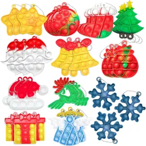 Bubble Toys for Kids.�� 36Pcs Christmas Set Pop Fidget Toys scruffy nonelectronic keelboat Push Pop it Bubble Fidget Sensory Toy Pop It Fingertip Keychain Decompression 
