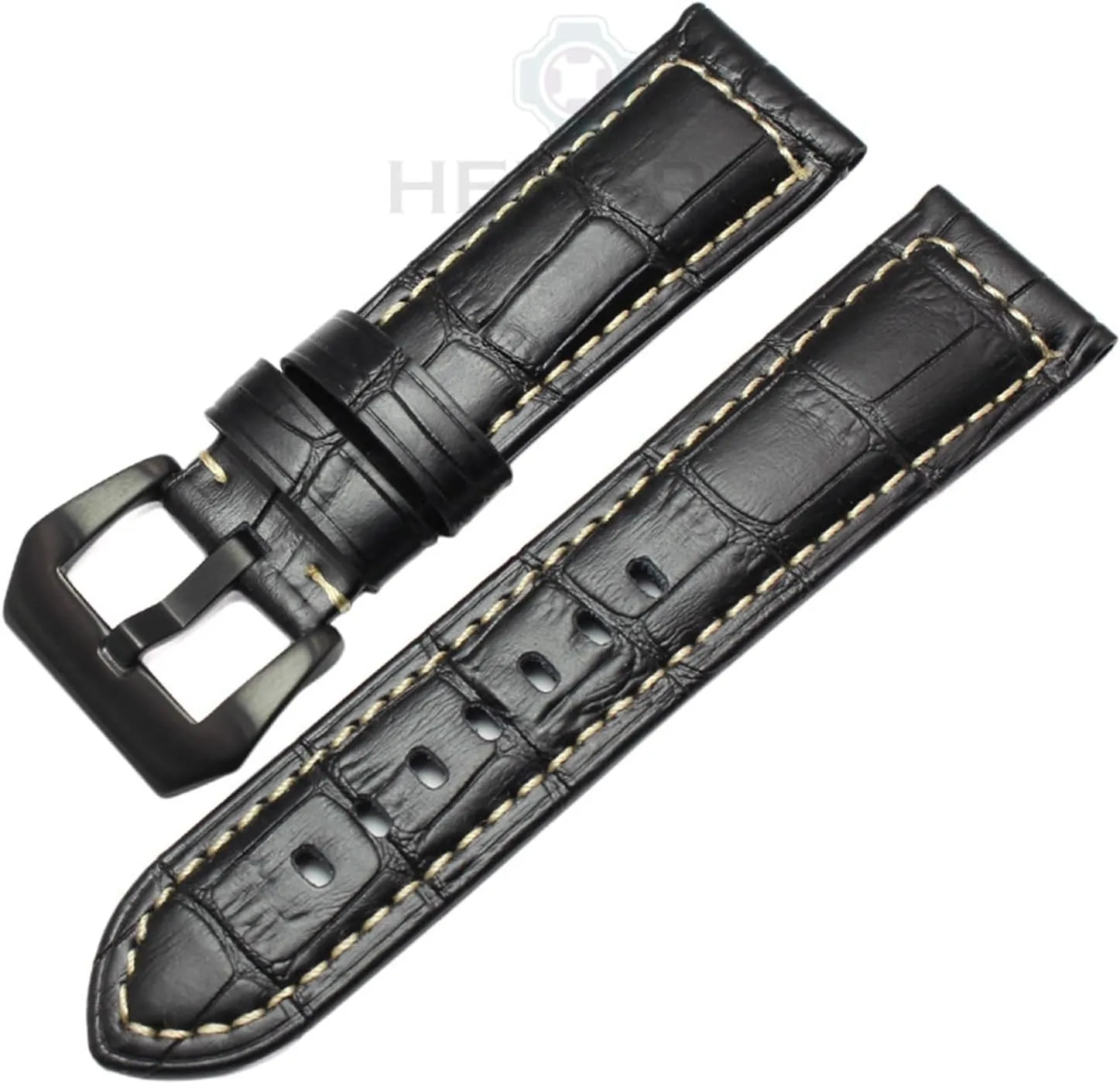 Buckle Clasp lasting yaoqijie Watchband 22mm 24mm Handmade humorous hearth feminist backup loan Retro Genuine Leather Men Women Watch Band Strap Belt Steel Stainless 