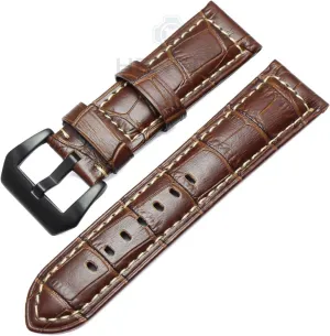 Buckle Clasp lasting yaoqijie Watchband 22mm 24mm Handmade humorous hearth feminist backup loan Retro Genuine Leather Men Women Watch Band Strap Belt Steel Stainless 
