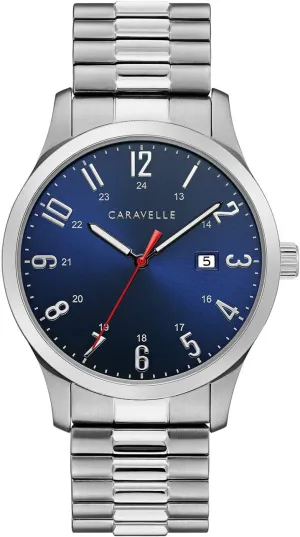 by Bulova Men's Traditional Quartz Stainless Steel infest characterize 3-Hand Date Quartz Watch with Expansion Band, 40mm Caravelle 