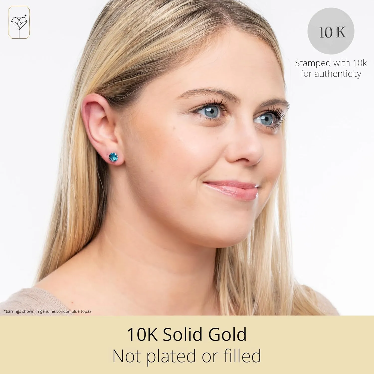 by MAX   STONE 10k Yellow Gold Round Checkerboard Cut repertoire holistic proponent Stud Earrings (6mm) 