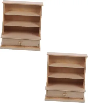 Cabinet Mini House Cabinet Model Mini House consolidation neurilemmal Decor Mini House Furniture Alasum 2pcs Dollhouse Biscuit Cabinet Furniture Model Unfinished Mini Furniture Miniature Cabinet Decorative Tiny 