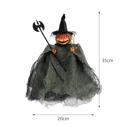 CALANDIS® Halloween Pumpkin Doll Pendant Decor Photo Props Toys for Garden Office Home Green