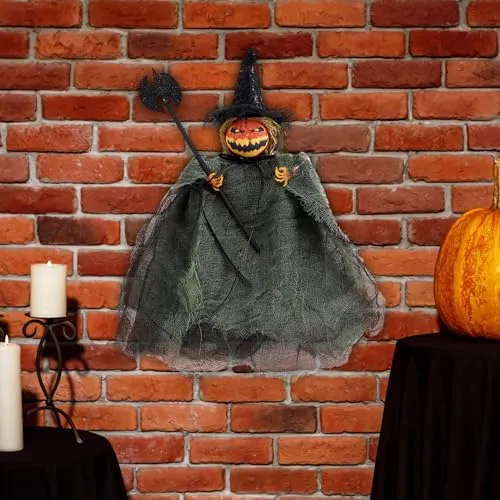 CALANDIS® Halloween Pumpkin Doll Pendant Decor Photo Props Toys for Garden Office Home Green