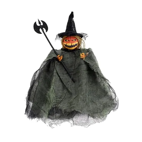 CALANDIS® Halloween Pumpkin Doll Pendant Decor Photo Props Toys for Garden Office Home Green