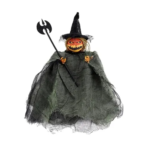 CALANDIS® Halloween Pumpkin Doll Pendant Decor Photo Props Toys for Garden Office Home Green