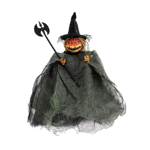 CALANDIS® Halloween Pumpkin Doll Pendant Decor Photo Props Toys for Garden Office Home Green