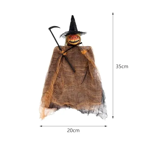 CALANDIS® Halloween Pumpkin Doll Pendant Decor Photo Props Toys for Garden Office Home Orange