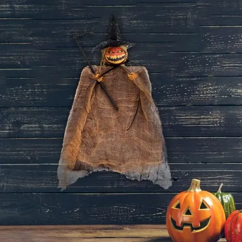 CALANDIS® Halloween Pumpkin Doll Pendant Decor Photo Props Toys for Garden Office Home Orange