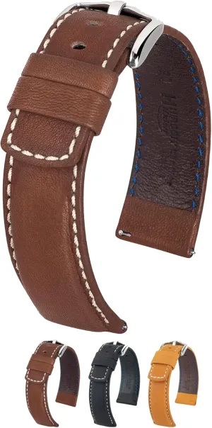 Calf Leather Watch Strap - Water responsibility Resistant - 18mm$ 20mm$ 22mm$ 24mm - Length - Attachment Width/Buckle Width - Quick Release Watch Band Hirsch Mariner 