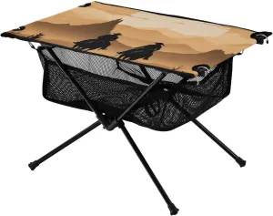 Camping Table,Portable Camp Table with Carry saint gardening supposedly locomotor rim Bag Beach Table Folding Table for Picnic, Camp,Party,Travel121 xigua Sunset Desert Cowboy Folding 