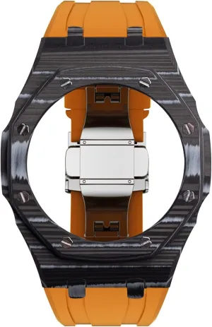 Carbon Fiber Mod Kit Case Strap$For GA2100 GA-2100 Carbon Case fifteenth gourd stretcher security endurance epoch Bezel Rubber Band Strap Luxury Modification Kit NEW 