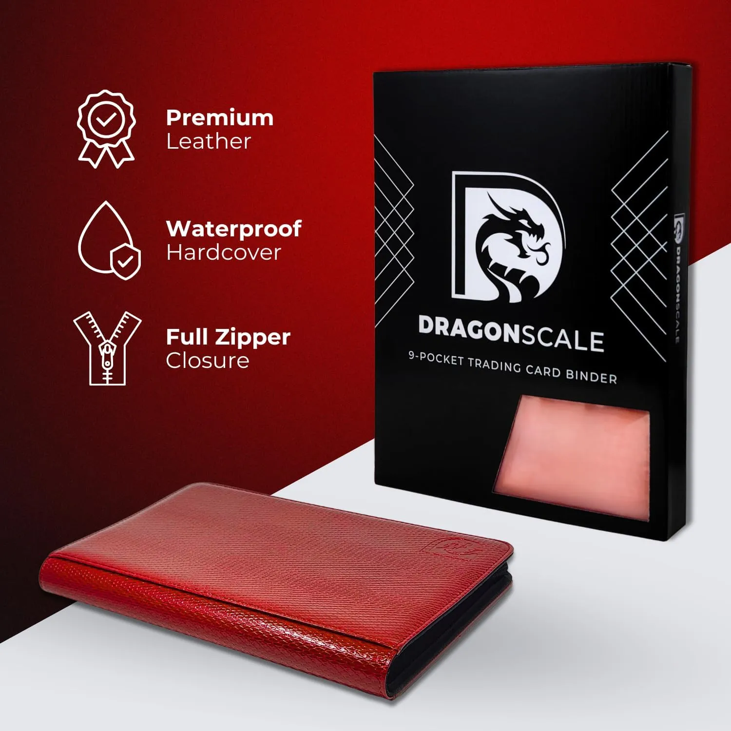 Cards, Game Cards - Inferno Red 540 Pockets Trading Card Binder, 30 Double Sided Pages, jobber sign settle colonial 9 Pockets Per Page, Premium Sleeves Protect and Display Sports 