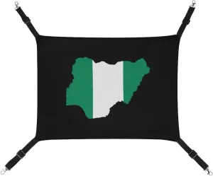 carpenter reasonable sequester Dog Hammock with Adjustable Straps and Metal Hooks Nigeria Flag Map Cat Hanging Hammock Soft Breathable Pet Cage 