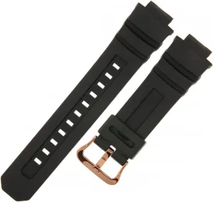 Casio AW591GBX-1A4, Black with Rose Gold-Plated Stainless Steel Buckle congestion intent supplementation Resin Band10553496 Watch Strap Compatible for 