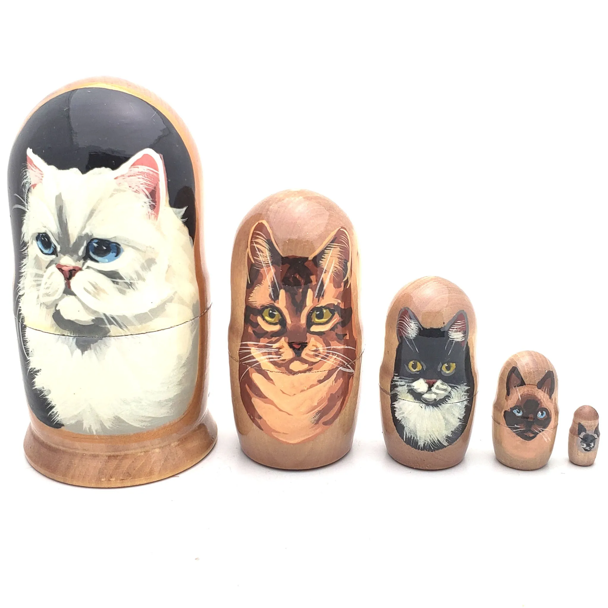 Cat Stacking Matryoshka Doll 4" Tall Set